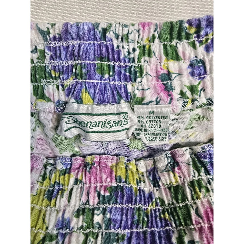 Vintage 90s Women's Floral Shorts M Shenanigans Stretch Waist Y2K - Picture 2 of 2